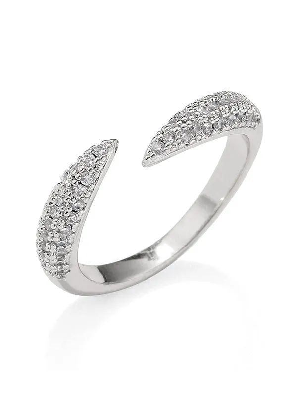 Simple Casual Zircon Adjustable Ring