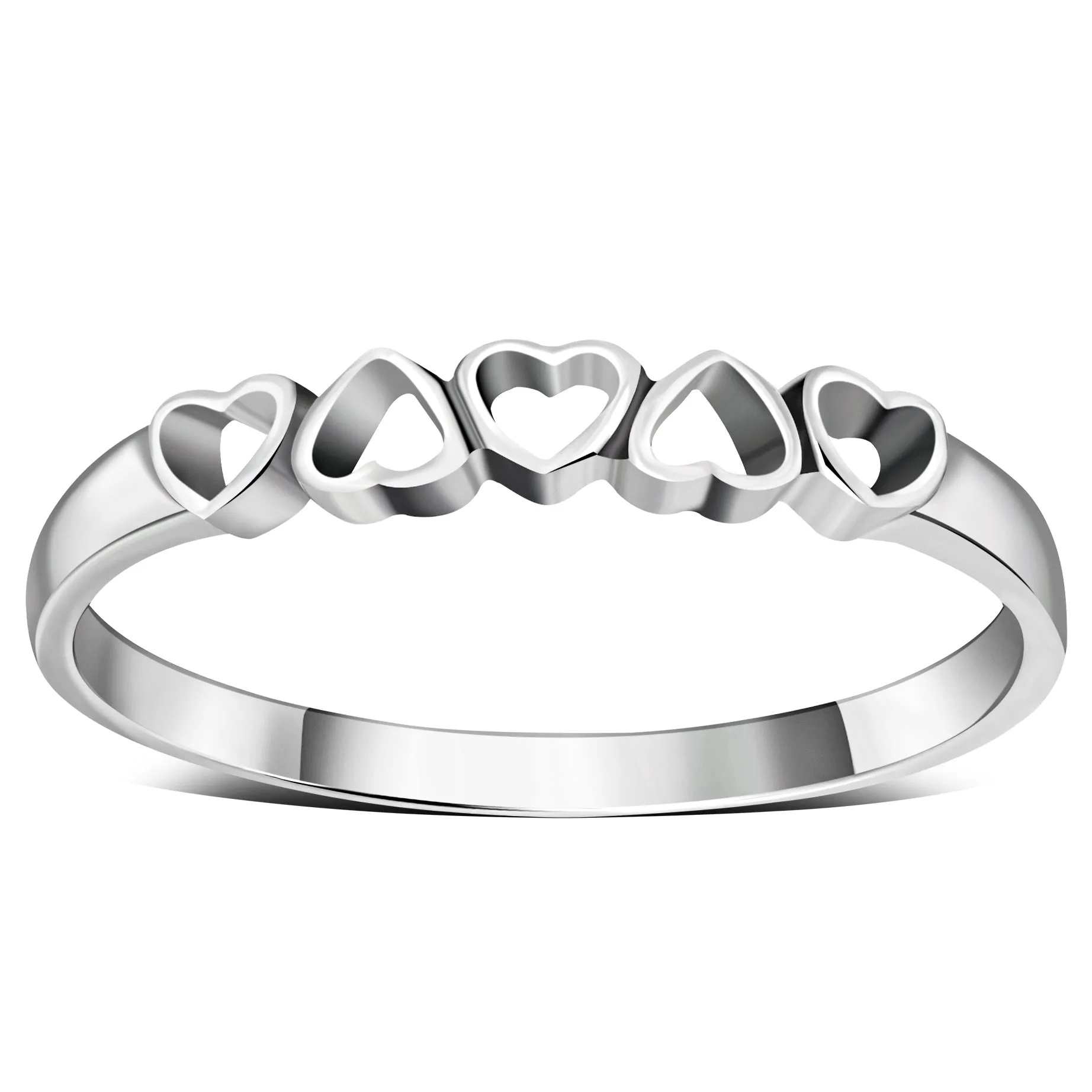 Simple Hearts Sterling Silver Ring