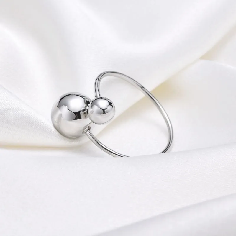 Simple Style Ball Stainless Steel Open Rings