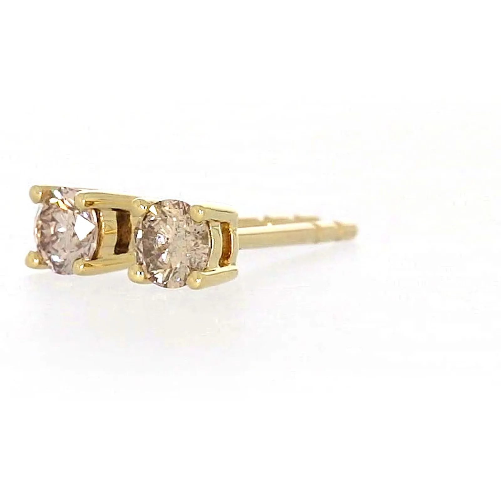 Solitaire 9ct Yellow Gold Round Brilliant Cut 1/4 CARAT tw of Diamonds Stud Earrings