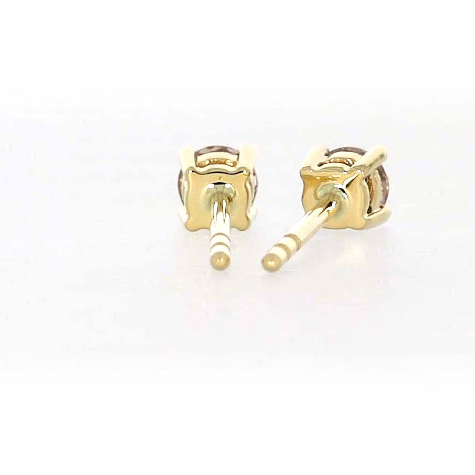 Solitaire 9ct Yellow Gold Round Brilliant Cut 1/4 CARAT tw of Diamonds Stud Earrings