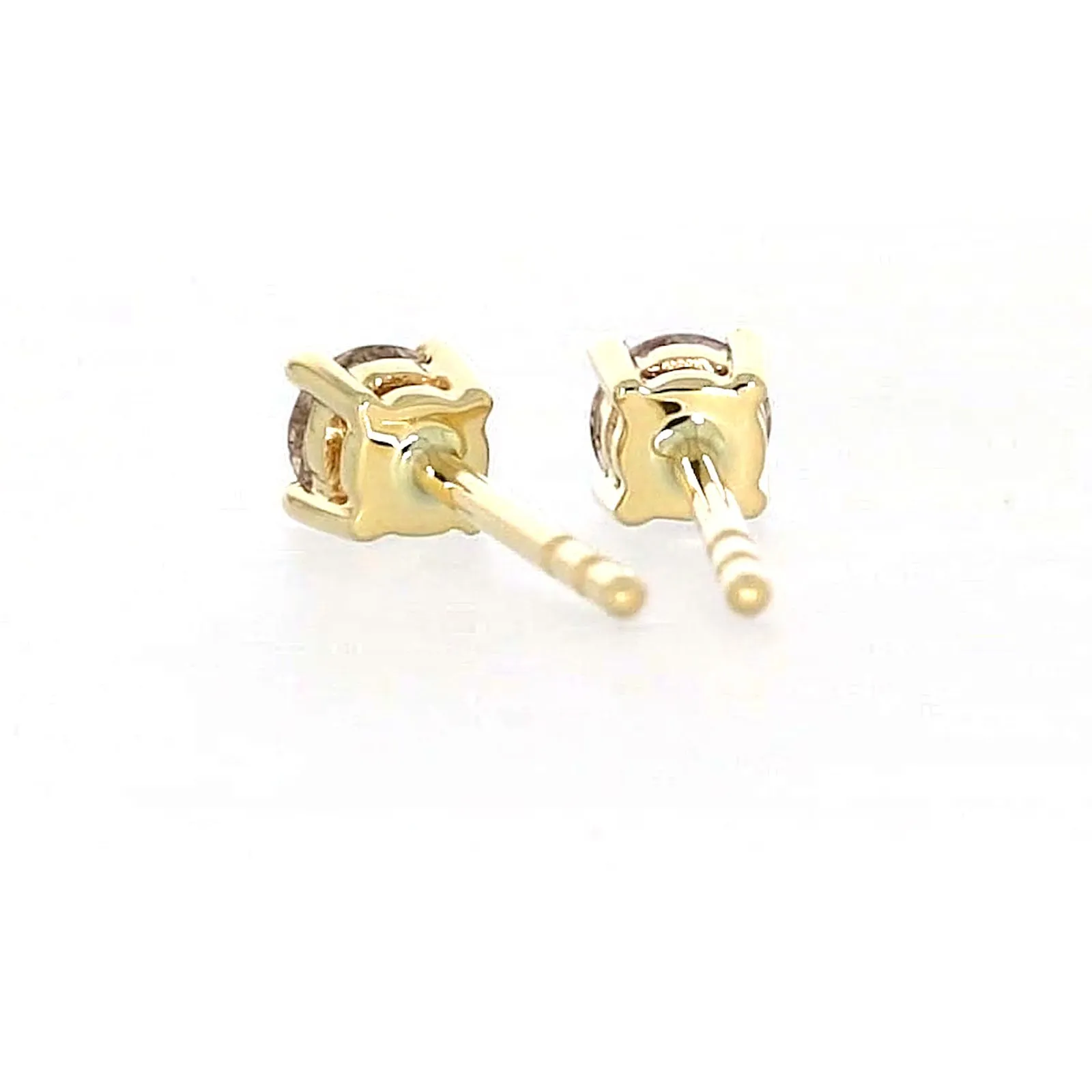 Solitaire 9ct Yellow Gold Round Brilliant Cut 1/4 CARAT tw of Diamonds Stud Earrings