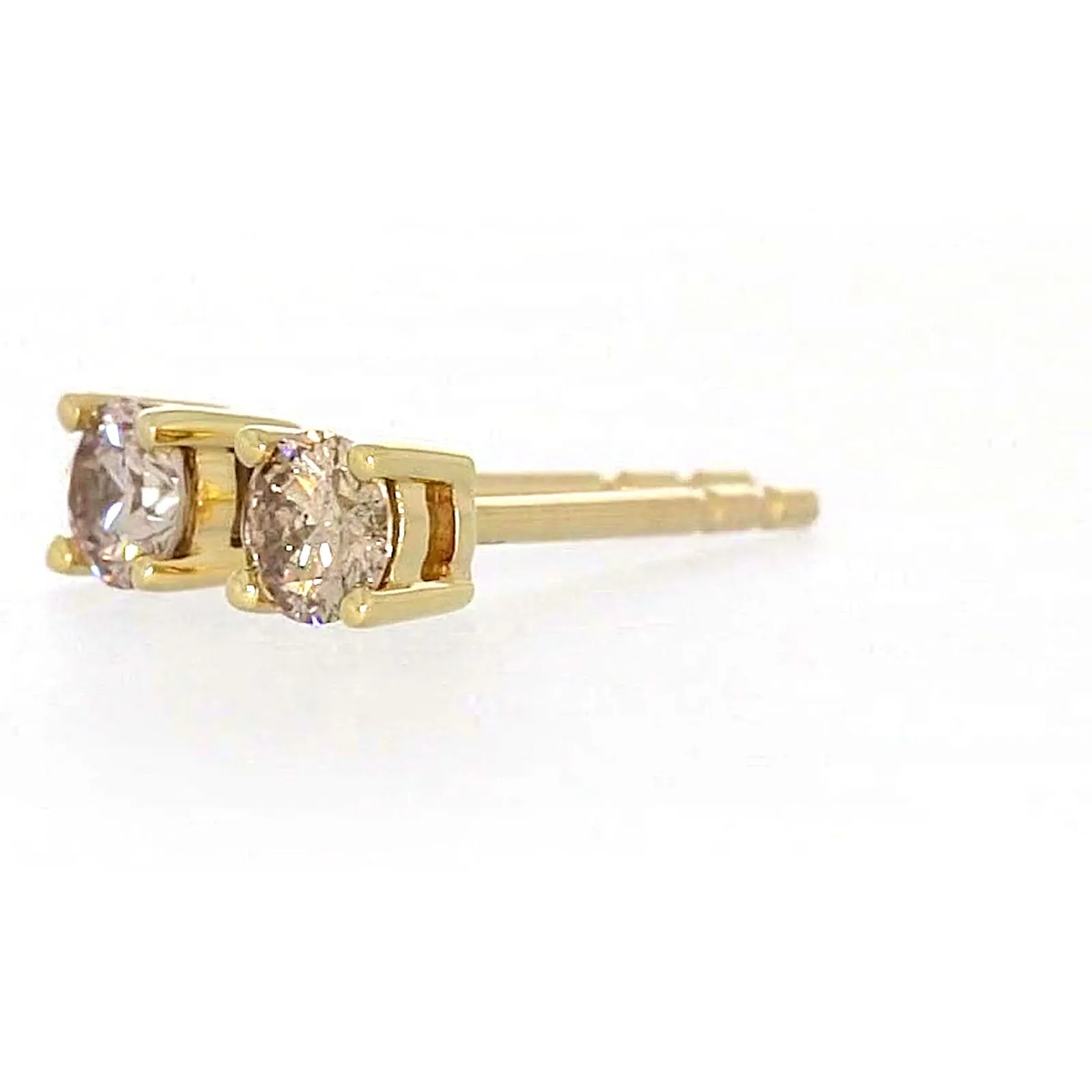 Solitaire 9ct Yellow Gold Round Brilliant Cut 1/4 CARAT tw of Diamonds Stud Earrings