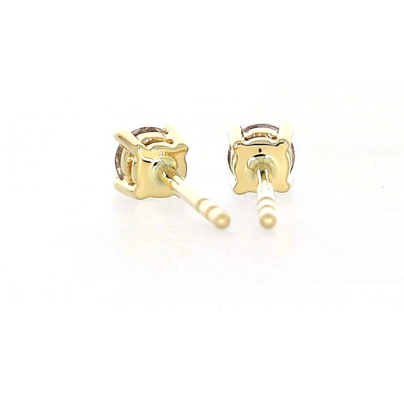 Solitaire 9ct Yellow Gold Round Brilliant Cut 1/4 CARAT tw of Diamonds Stud Earrings