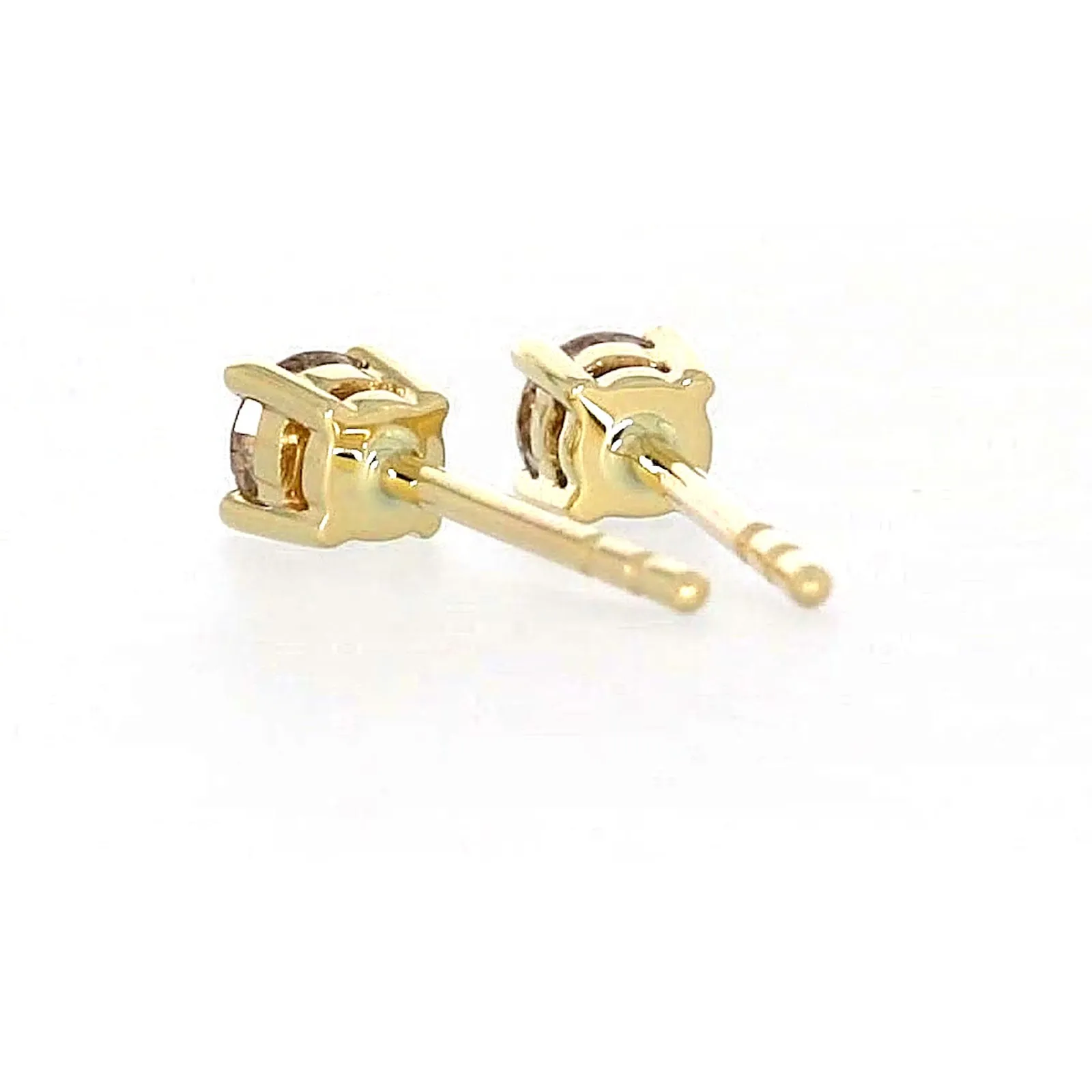 Solitaire 9ct Yellow Gold Round Brilliant Cut 1/4 CARAT tw of Diamonds Stud Earrings