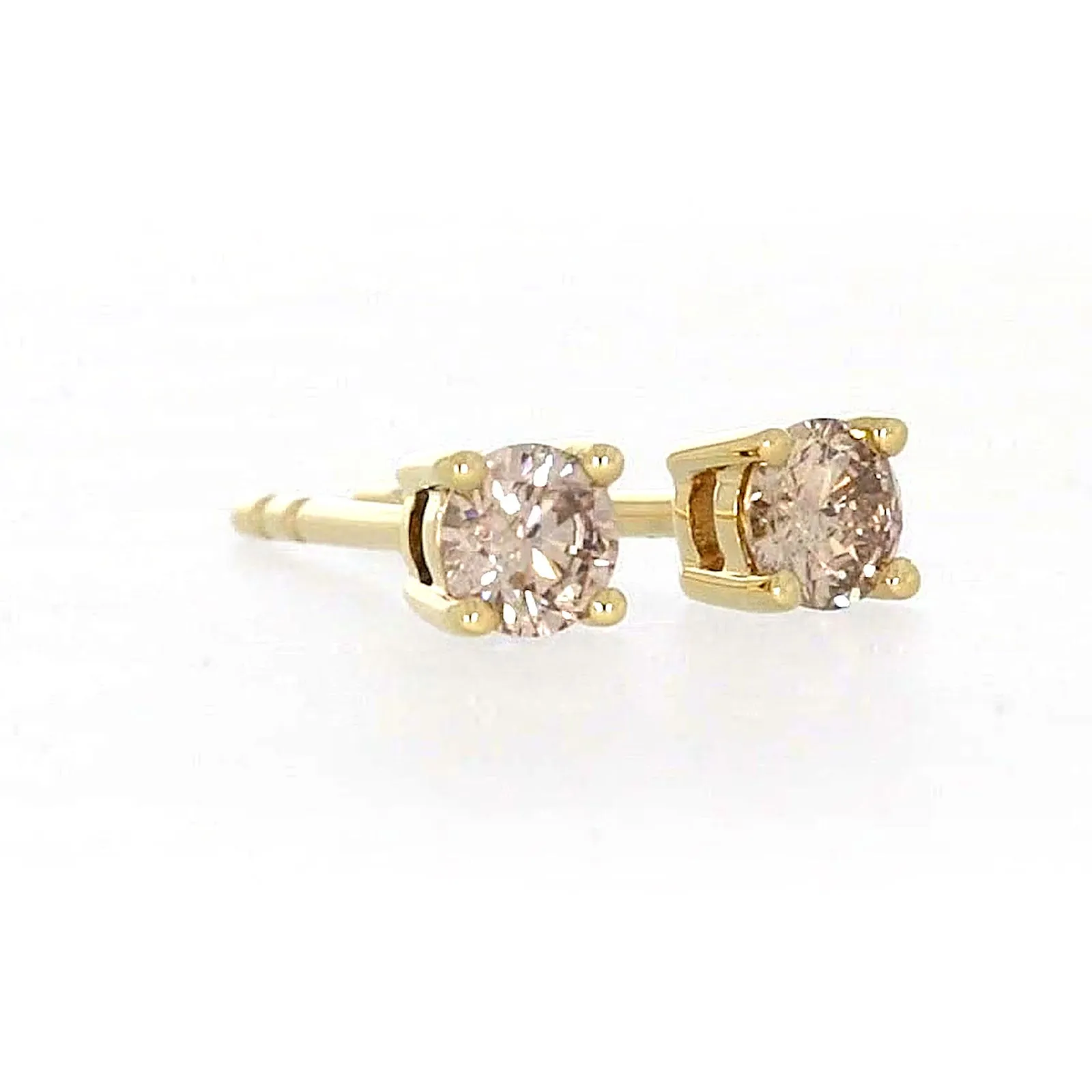 Solitaire 9ct Yellow Gold Round Brilliant Cut 1/4 CARAT tw of Diamonds Stud Earrings