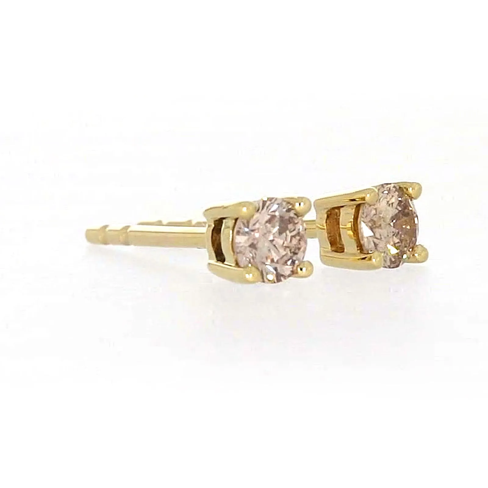 Solitaire 9ct Yellow Gold Round Brilliant Cut 1/4 CARAT tw of Diamonds Stud Earrings