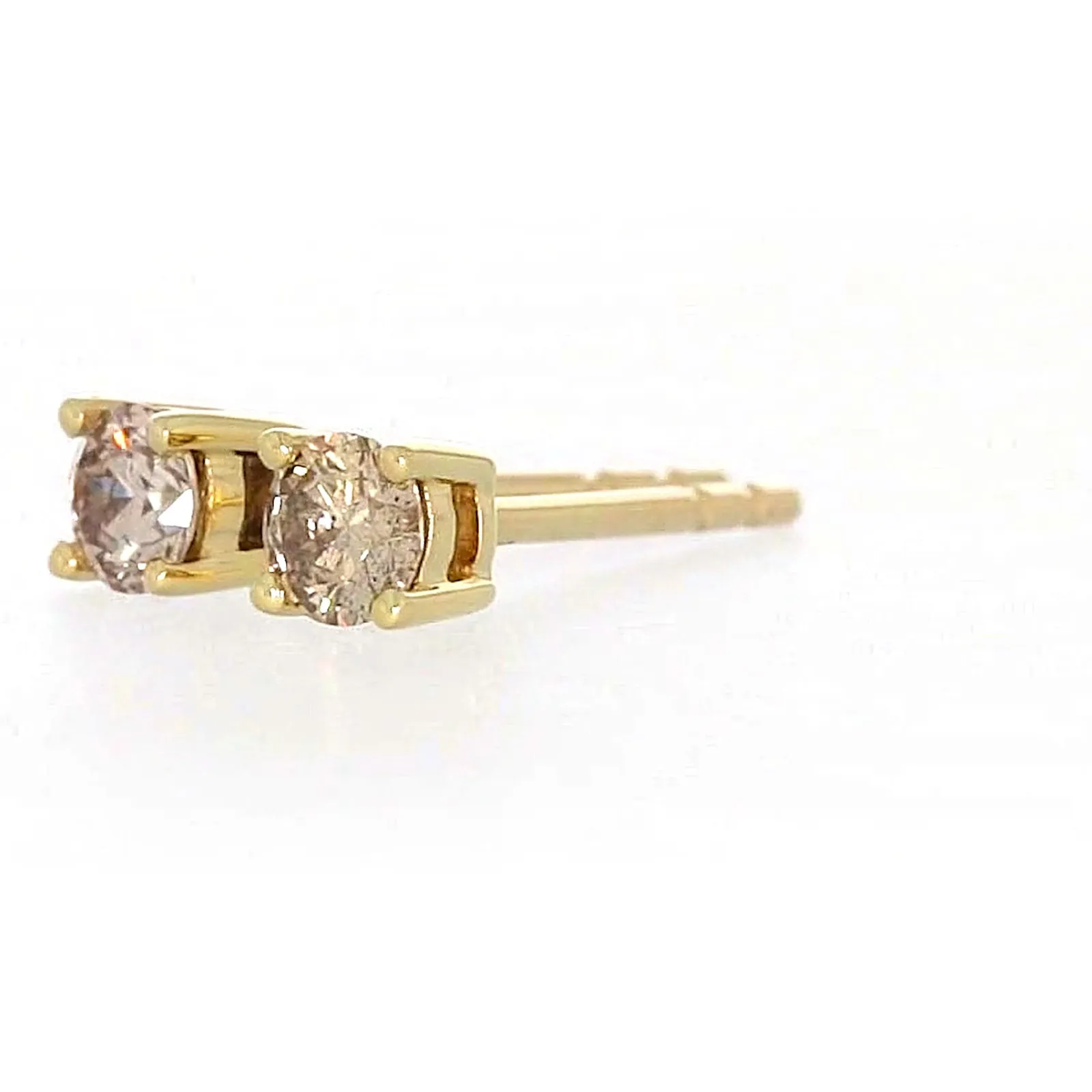 Solitaire 9ct Yellow Gold Round Brilliant Cut 1/4 CARAT tw of Diamonds Stud Earrings