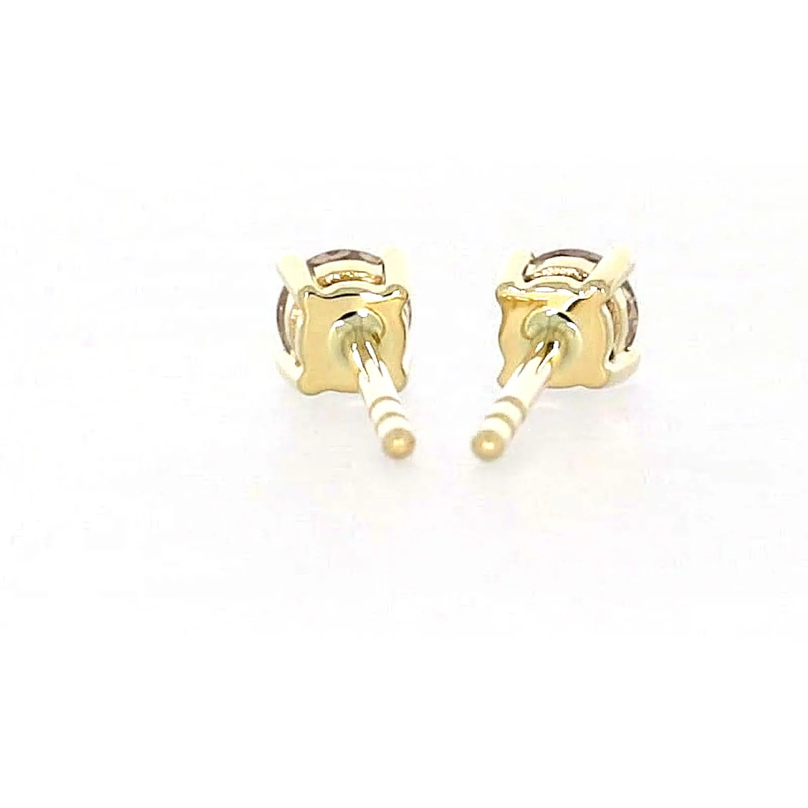 Solitaire 9ct Yellow Gold Round Brilliant Cut 1/4 CARAT tw of Diamonds Stud Earrings