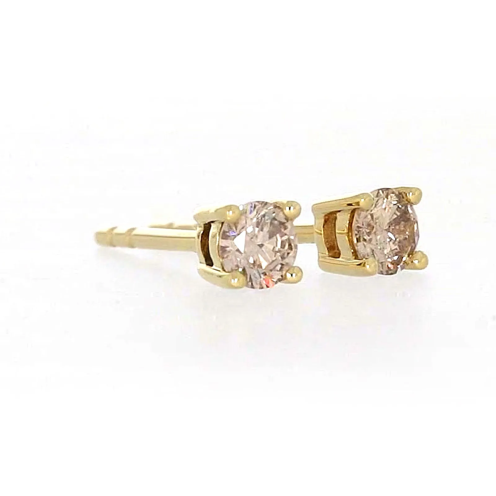 Solitaire 9ct Yellow Gold Round Brilliant Cut 1/4 CARAT tw of Diamonds Stud Earrings