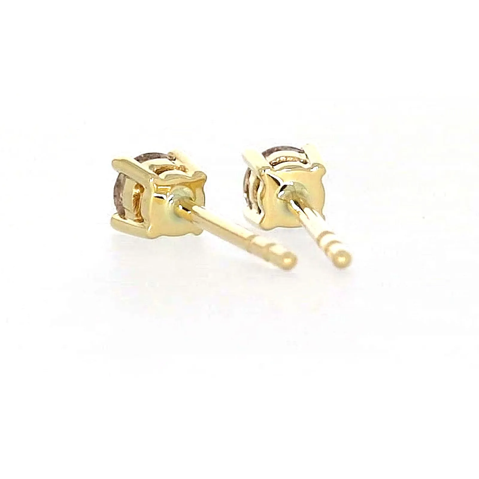 Solitaire 9ct Yellow Gold Round Brilliant Cut 1/4 CARAT tw of Diamonds Stud Earrings