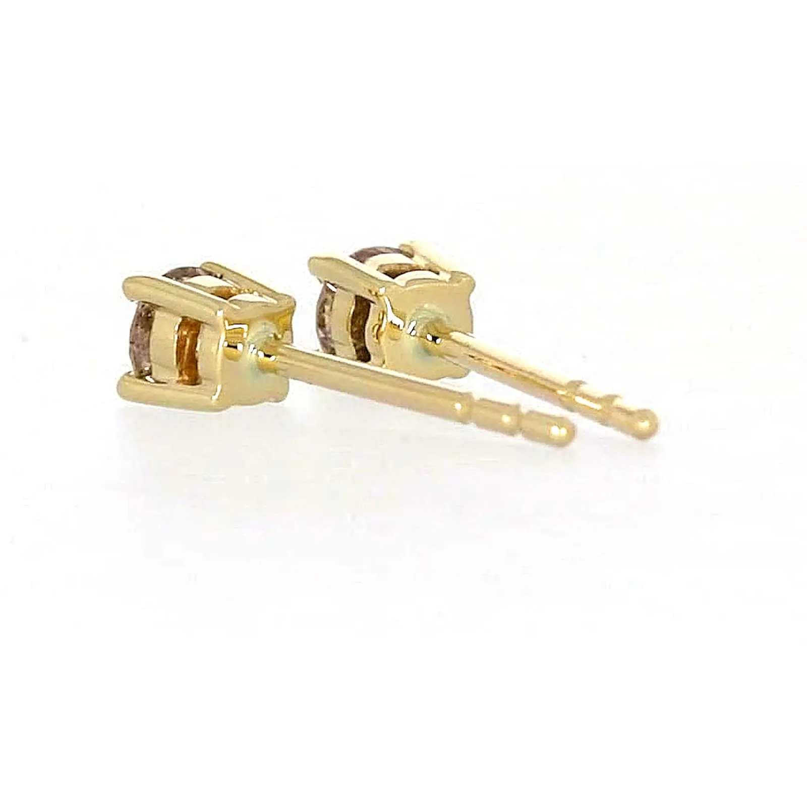 Solitaire 9ct Yellow Gold Round Brilliant Cut 1/4 CARAT tw of Diamonds Stud Earrings