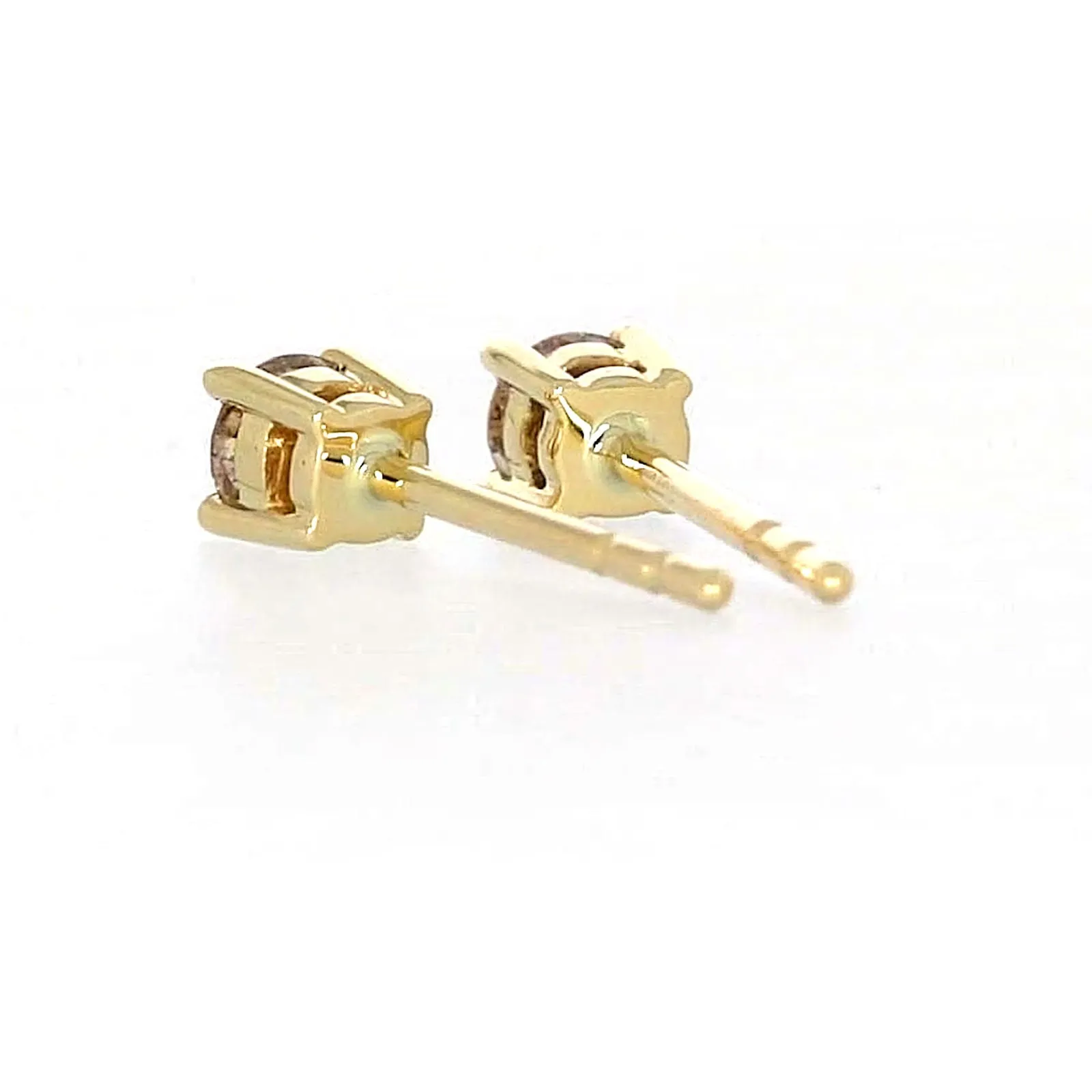 Solitaire 9ct Yellow Gold Round Brilliant Cut 1/4 CARAT tw of Diamonds Stud Earrings