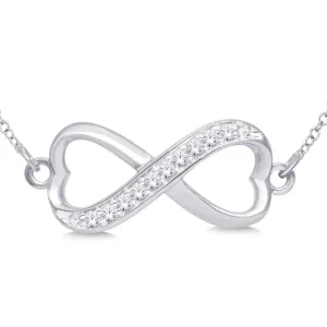 Sterling Silver 1/10 Ct.Tw. Diamond Infinity Pendant