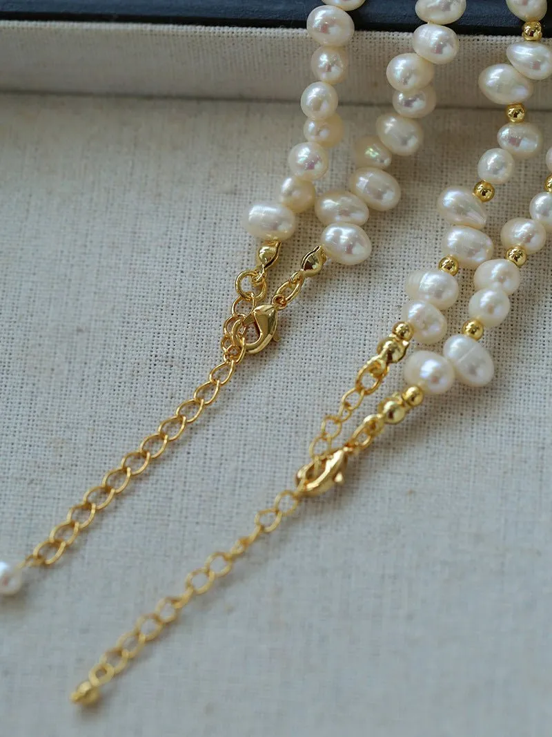 Stylish Classic Staggered Pearl Bead Pendant Necklace