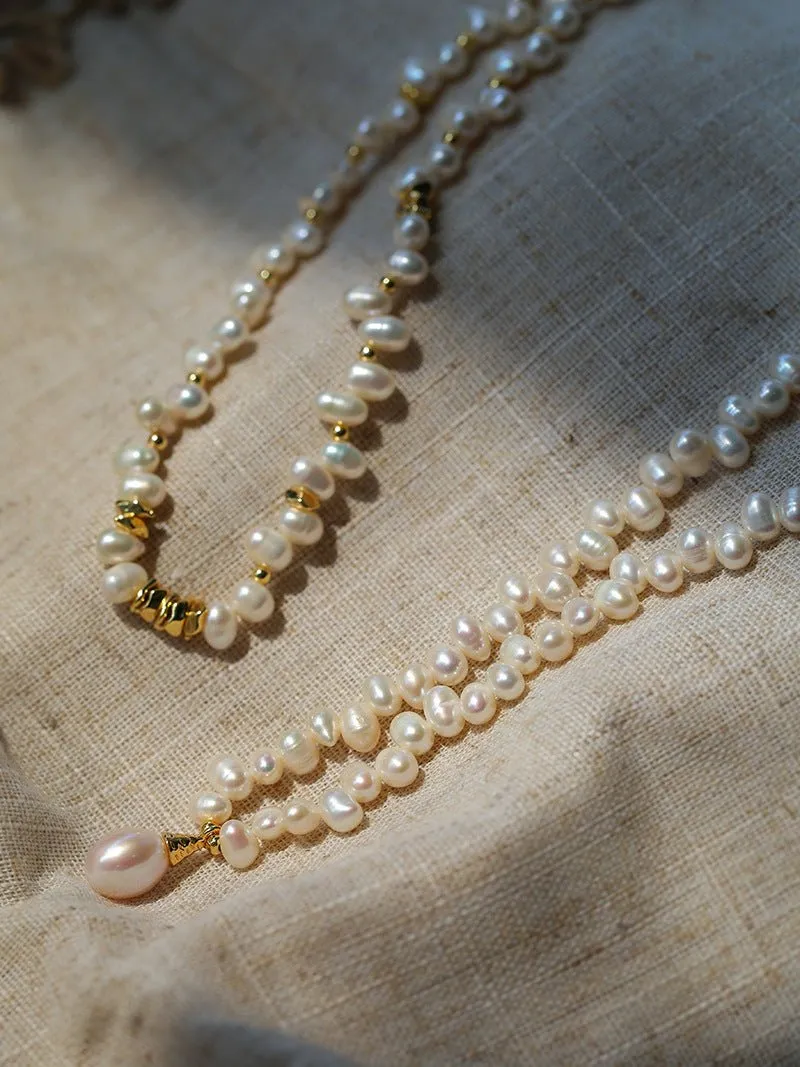 Stylish Classic Staggered Pearl Bead Pendant Necklace