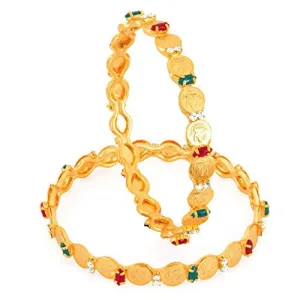 Sukkhi Gold Plated Color lord Lakshmi bangles for Women