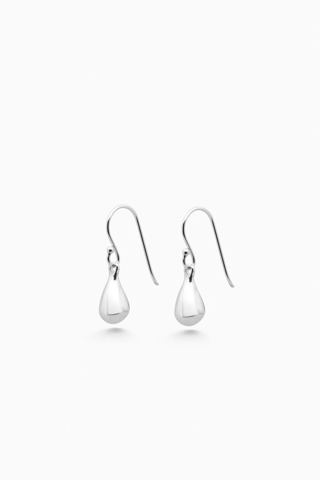 Tear Drop Hook Earrings | Silver