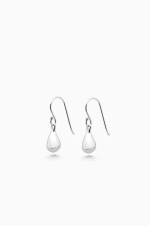 Tear Drop Hook Earrings | Silver