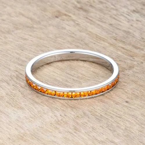 Teresa 0.5ct Orange CZ Stainless Steel Eternity Band