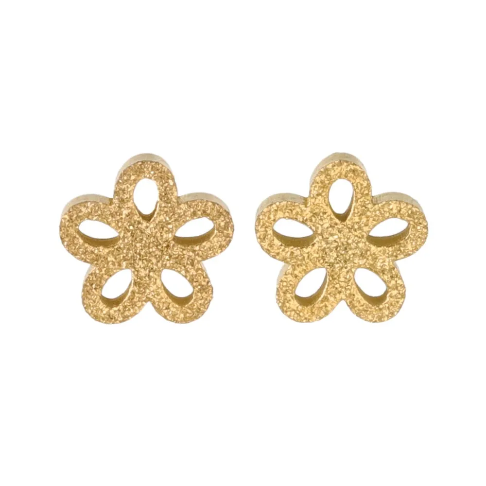 Textured Flower Stud Earrings