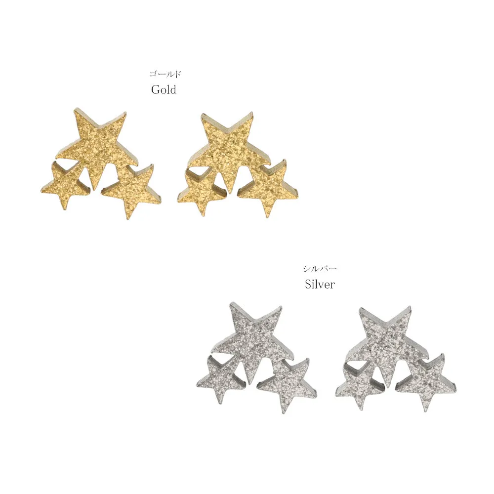 Textured Triple Star Studs