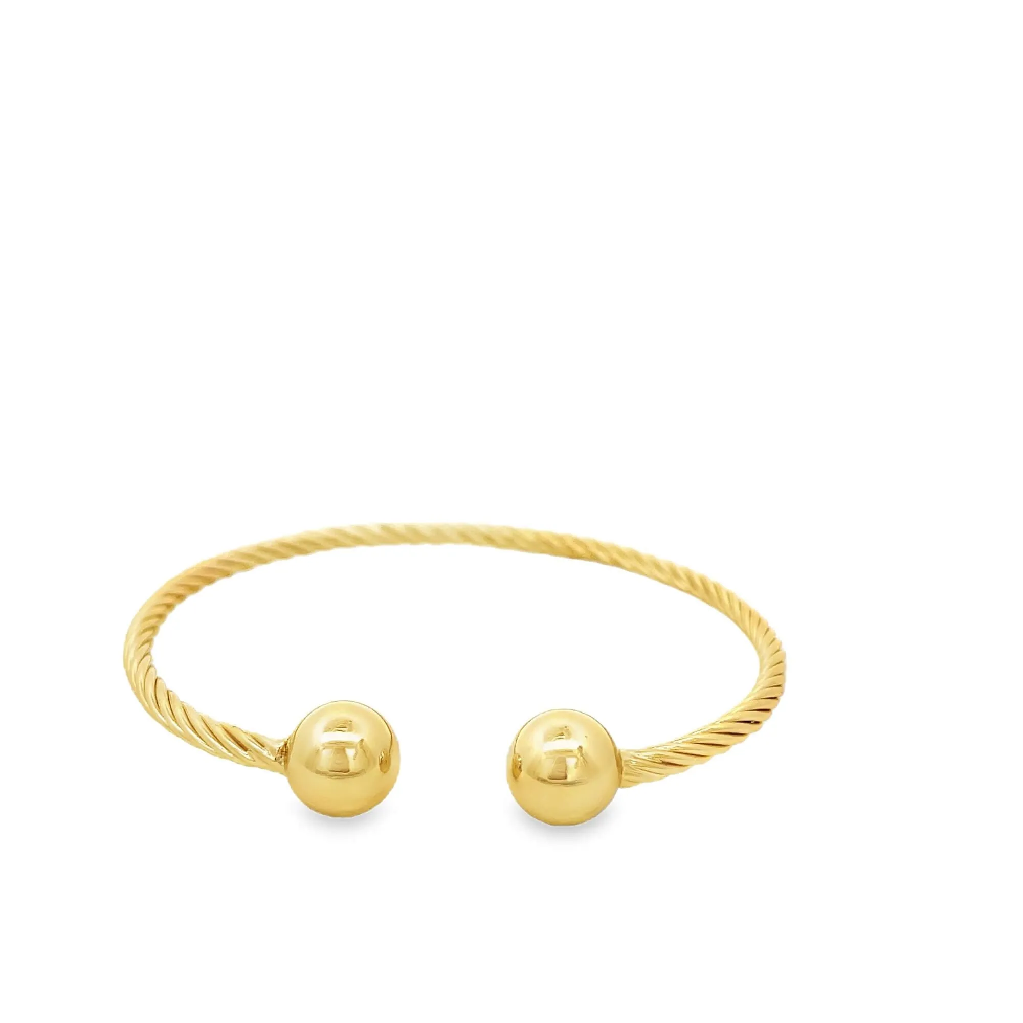 Thin Twisted Bead Bangle (B142)