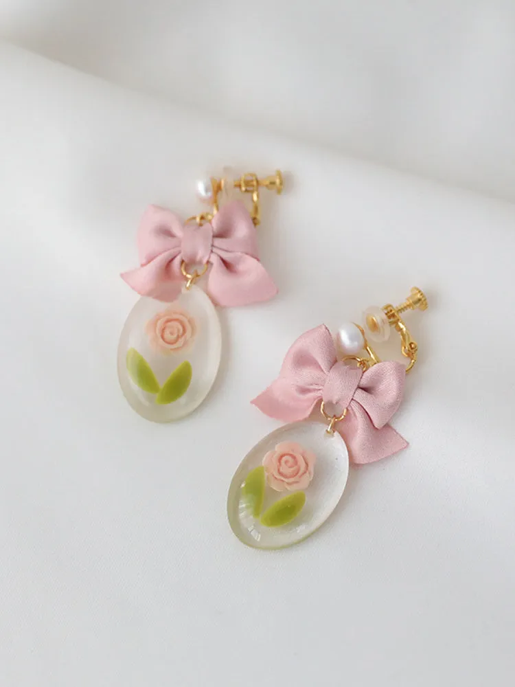 Timeless Tulip Bow Ear Studs & Clips