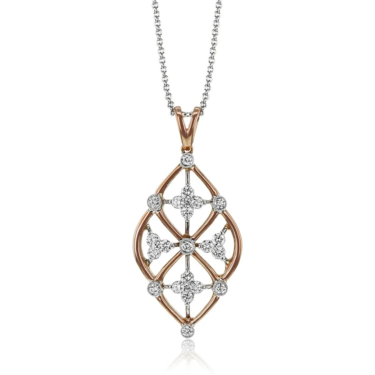 Trellis Pendant Necklace in 18k Gold with Diamonds