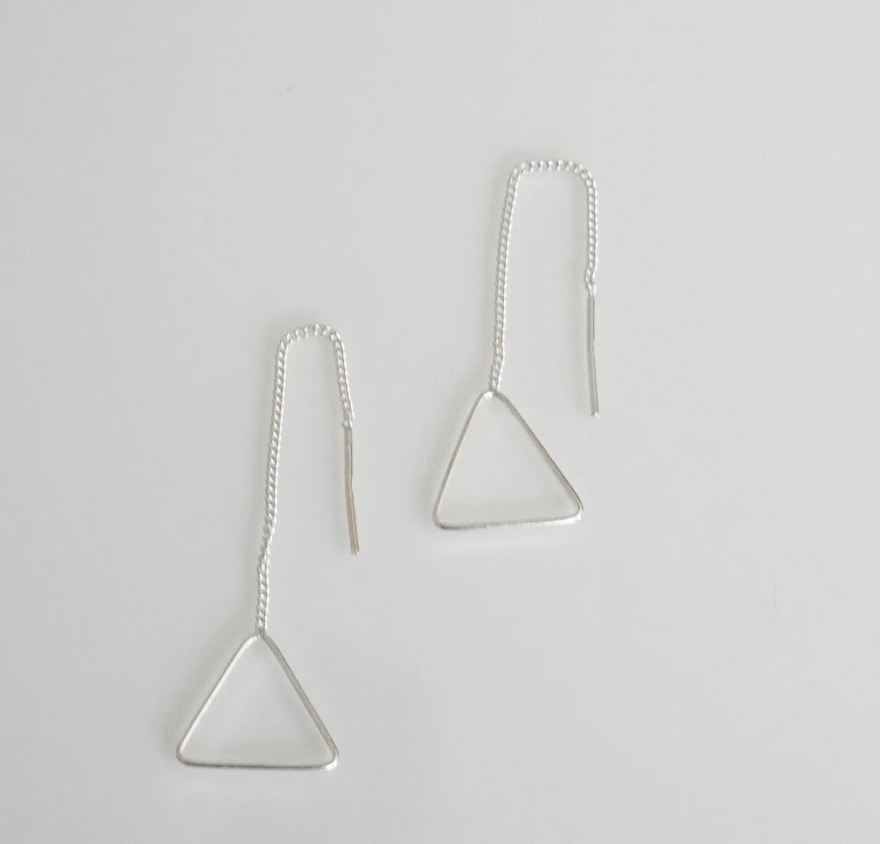 Triangle Outline Thread Earrings