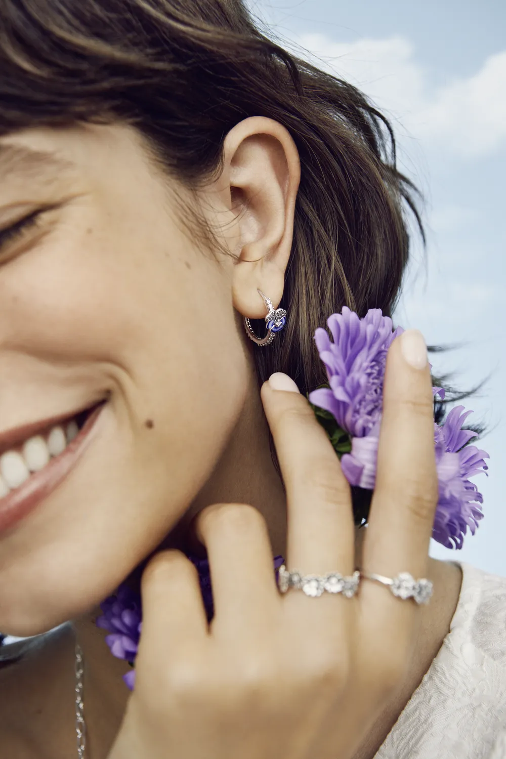 Triple Pansy Flower Ring