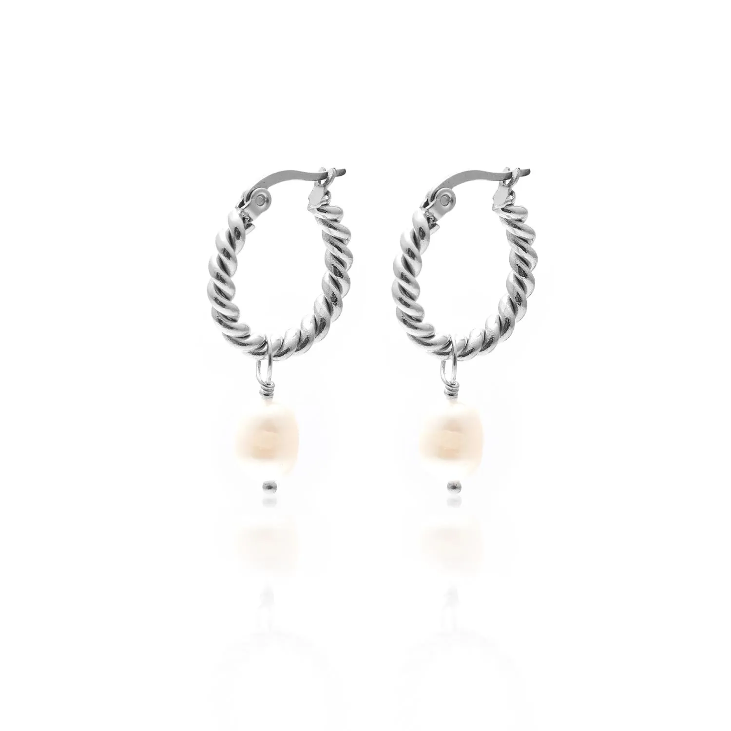 Trésor / Hoops / Pearl   Silver