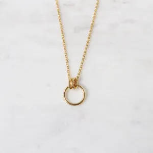 Vermeil Circle with Double Rings Necklace