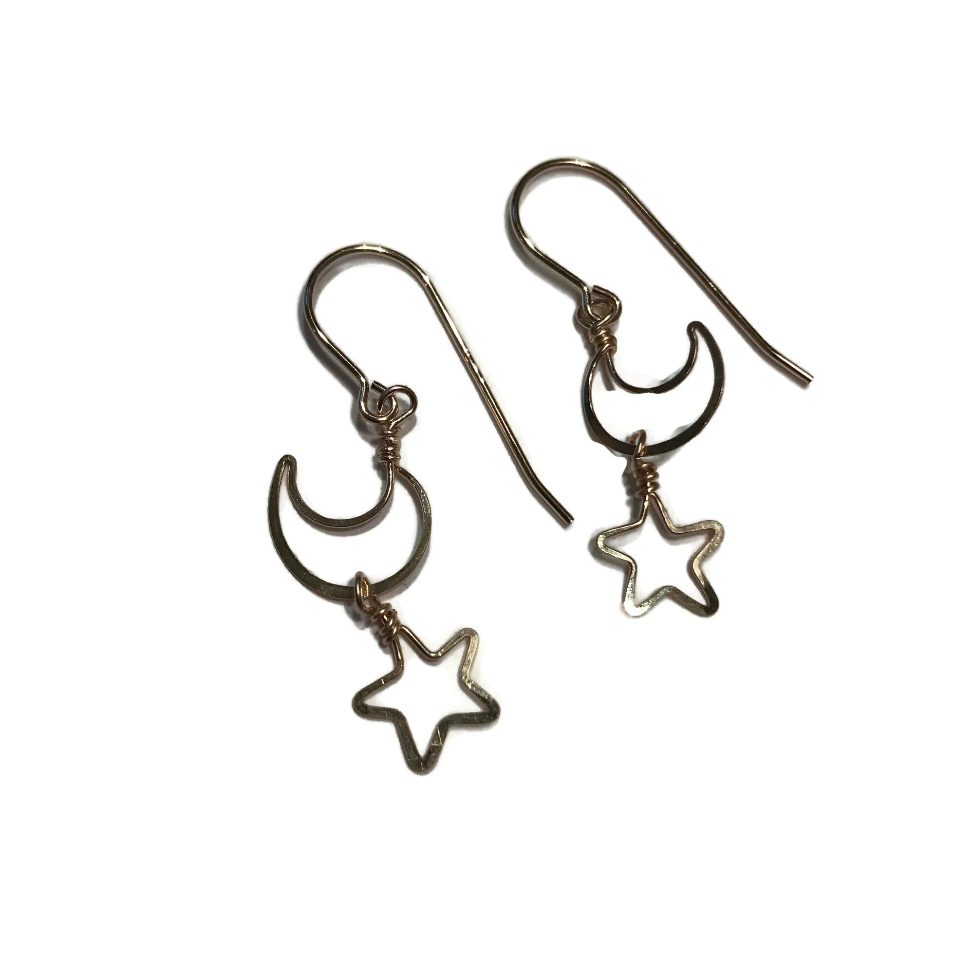 W- tiny moon and star earrings TMSE-*