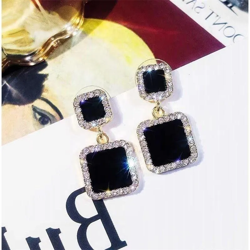 Women Simple Rhinestone Earrings