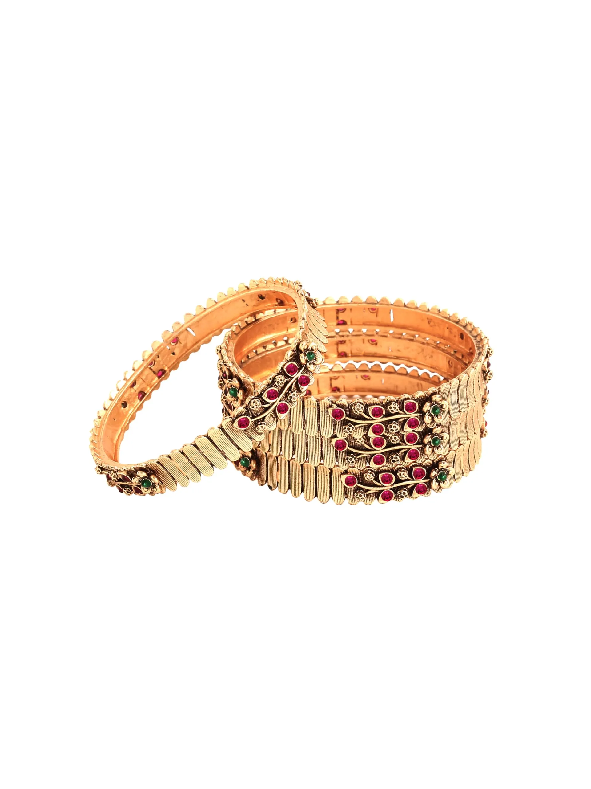 Yellow Chimes Bangles for Women & Girls | Women's Golden Traditional Bangles Set | Ethnic Gold Plated 4 Pcs Bangles | Hand Accessories for Women | Birthday Gift For Women Anniversary Gift for Wife